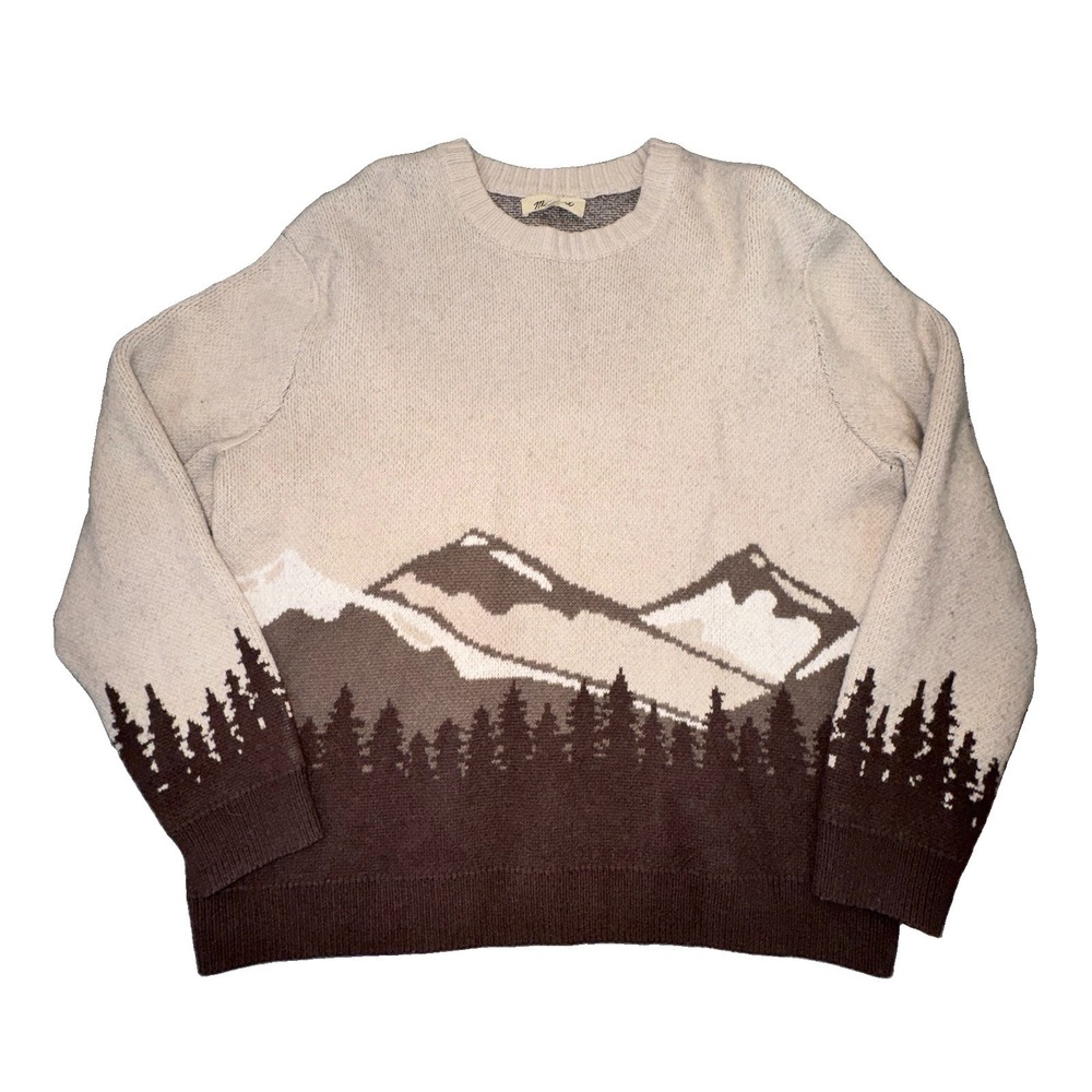 Madewell Cotton Merino Wool Heavy Knit Sweater Mountain Tan Brown Sz Women's L